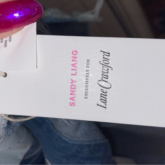 💎NWT Sandy Liang x Lane Crawford denim mini skirt broken heart - Picture 7 of 8